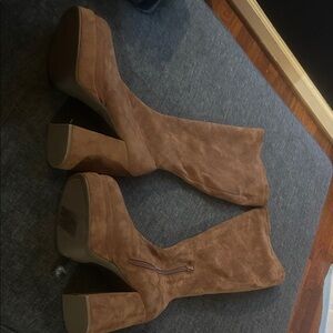 Forever 21 Brown Suede Heeled Boots
